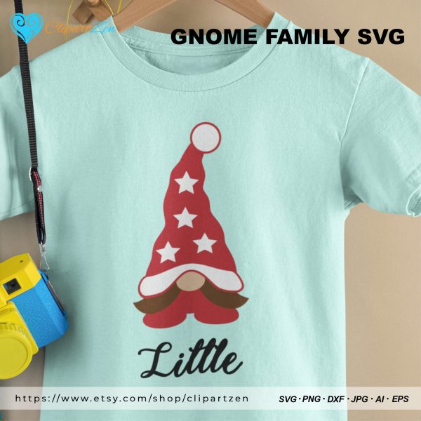 Christmas Little Gnome SVG Print on TShirt