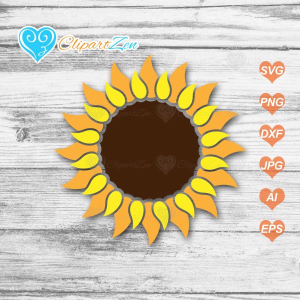 Sunflower SVG Cut Files Clipartzen