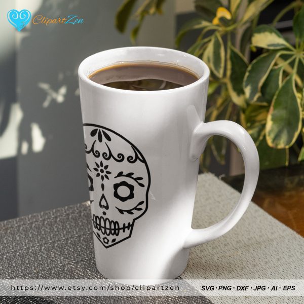 Sugar Skull SVG Print on Mug