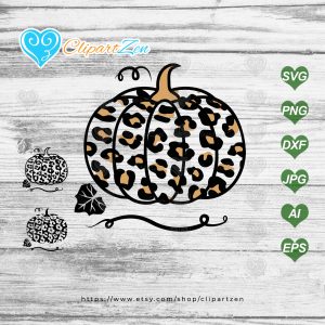 Pumpkin Leopard Print SVG Cut Files Clipartzen