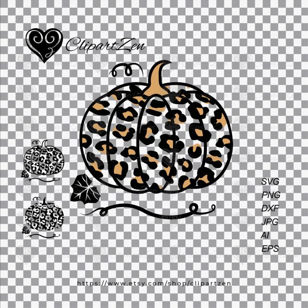 Pumpkin Leopard Print SVG Transparent View