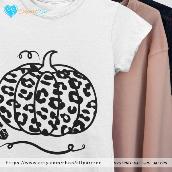 Pumpkin Leopard SVG Print on TShirt