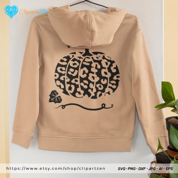 Pumpkin Leopard SVG Print on Jacket